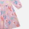 Langärmliges Kleid mit Taubenprint
