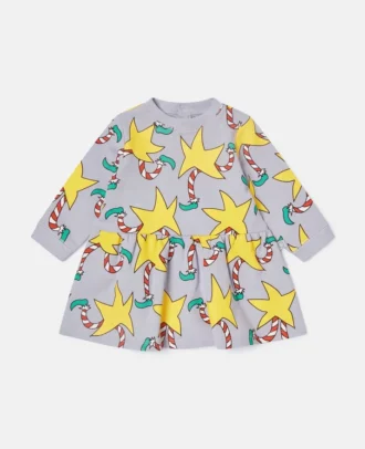 Langärmliges Kleid mit Zuckerstangenmuster