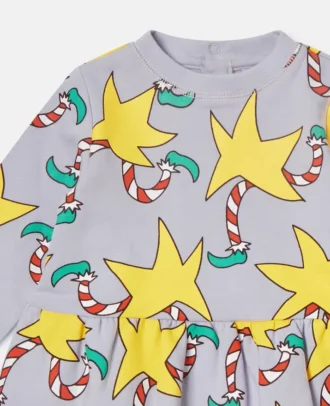 Langärmliges Kleid mit Zuckerstangenmuster