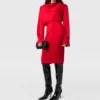 Langärmliges Midikleid mit Wasserfallausschnitt