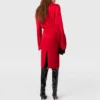 Langärmliges Midikleid mit Wasserfallausschnitt