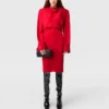 Langärmliges Midikleid mit Wasserfallausschnitt
