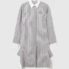 Langärmliges Nadelstreifen-Hemdkleid