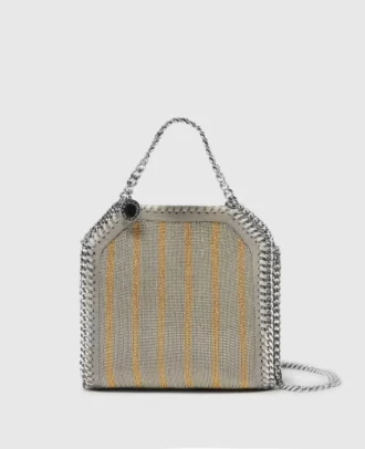 Limitierte Auflage der kleinen Falabella-Tasche mit metallischer Kettenstickerei