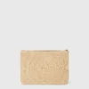 Logo-Clutch aus Raffia