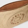 Logo-Clutch aus Raffia