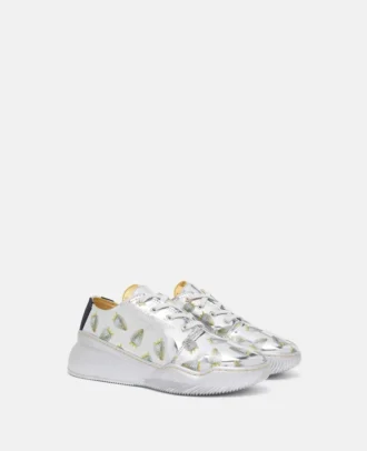 Loop Low-Top-Sneaker mit Erdbeerprint und Metallic-Effekt