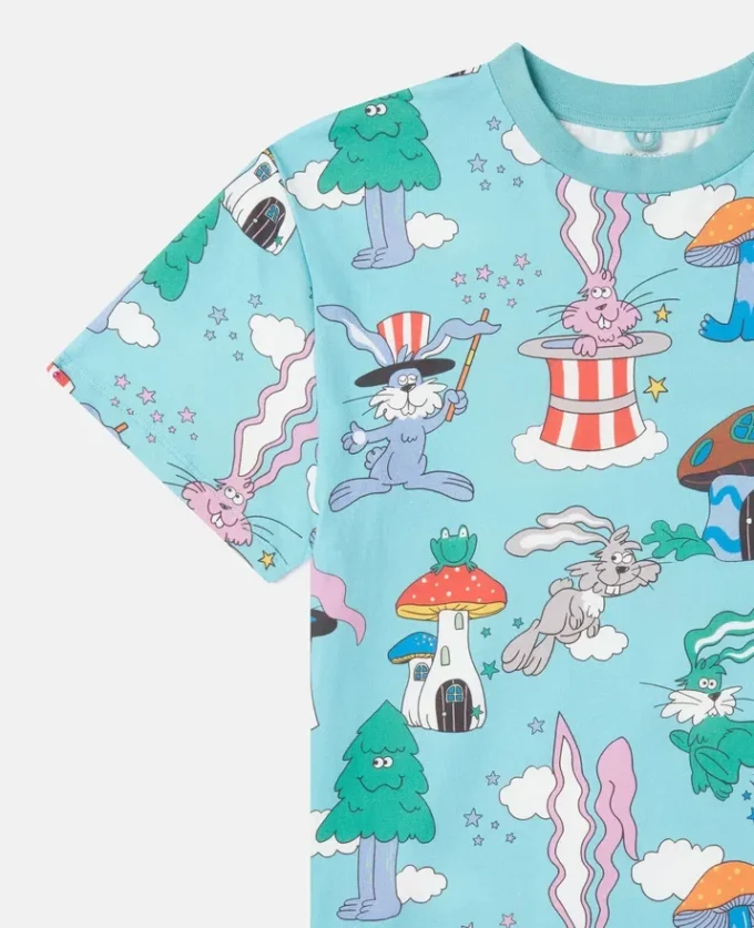 Magicians Bunny Print Crewneck T-Shirt