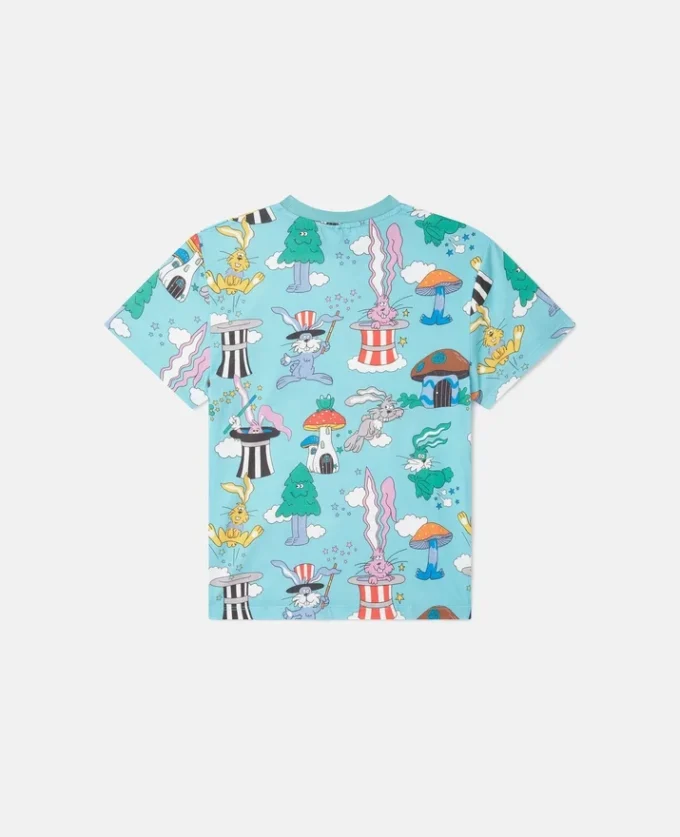 Magicians Bunny Print Crewneck T-Shirt