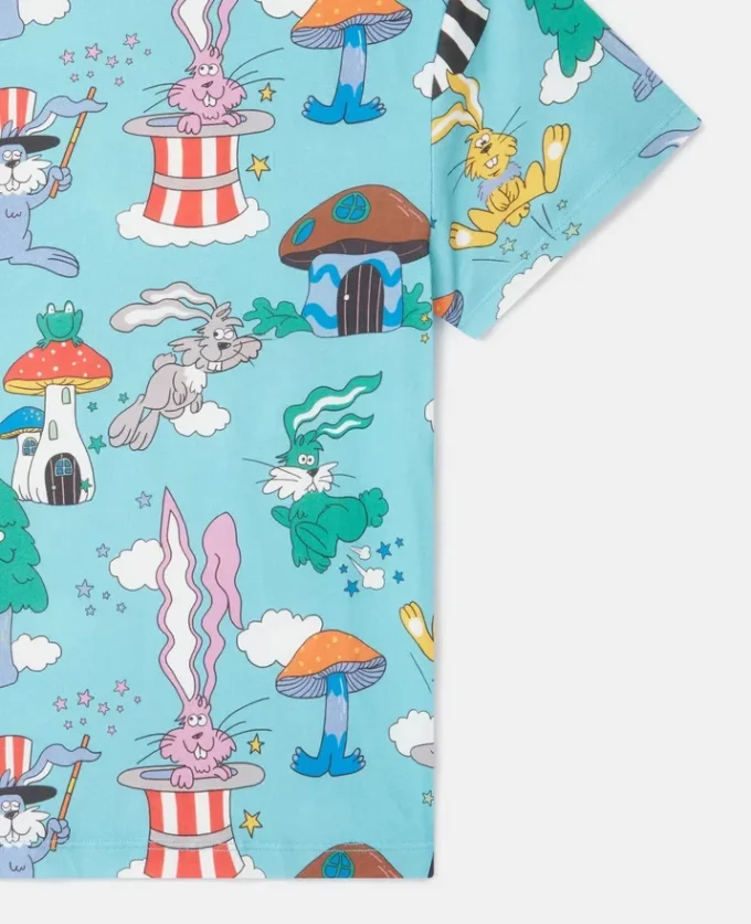 Magicians Bunny Print Crewneck T-Shirt