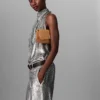 Metallic-Samt-Top mit Neckholder