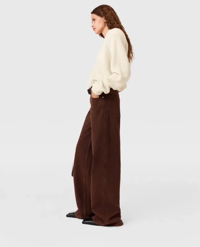 Mid-Rise-Jeans mit weitem Bein
