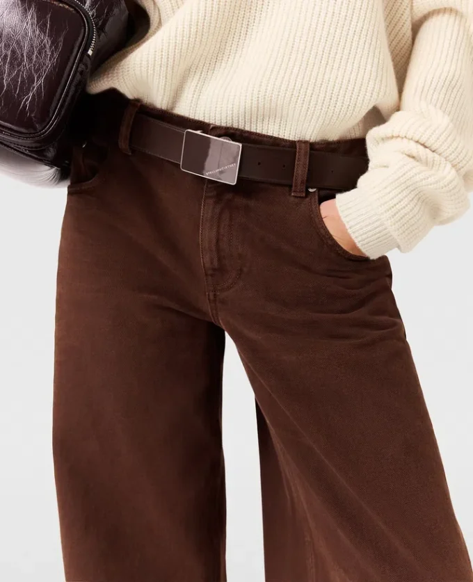 Mid-Rise-Jeans mit weitem Bein