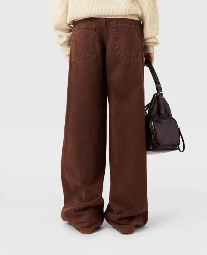 Mid-Rise-Jeans mit weitem Bein
