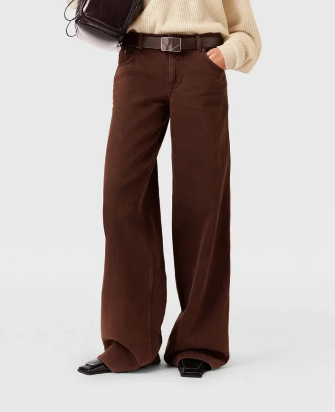 Mid-Rise-Jeans mit weitem Bein