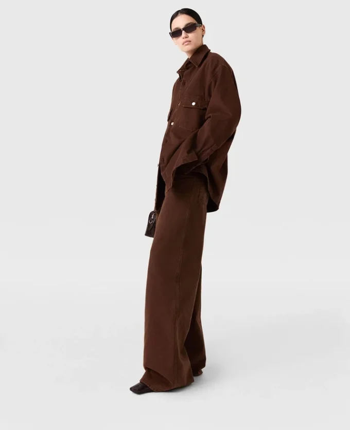 Mid-Rise-Jeans mit weitem Bein