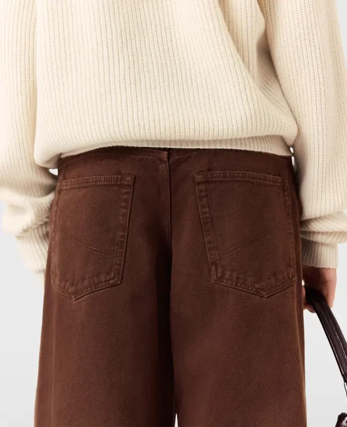 Mid-Rise-Jeans mit weitem Bein