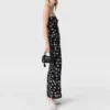 Midi-Kleid aus Mesh mit Taubenprint und trägerlosem Ausschnitt