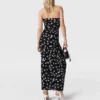 Midi-Kleid aus Mesh mit Taubenprint und trägerlosem Ausschnitt