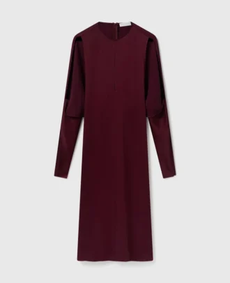 Midi-Kleid aus Satin mit Cape-Ärmeln und Cut-outs