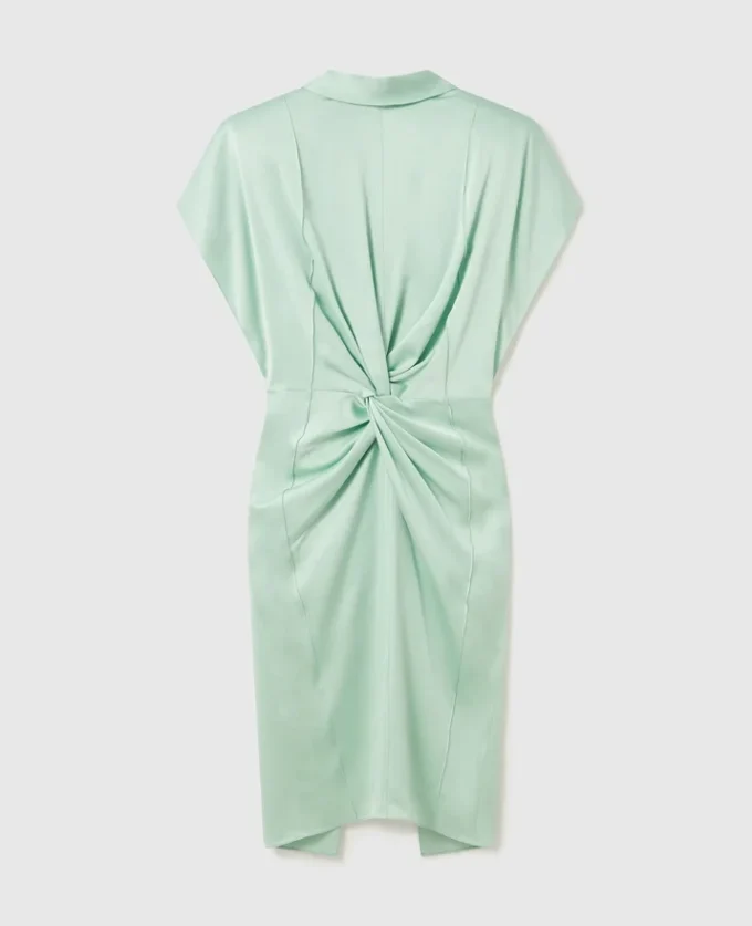 Midi-Kleid mit Flügelärmeln, Neckholder und Twist-Detail