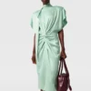 Midi-Kleid mit Flügelärmeln, Neckholder und Twist-Detail
