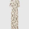 Midi-Kleid mit Kirschprint und halben Ärmeln