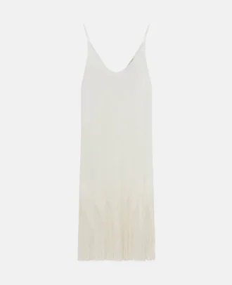 Midi-Kleid mit offen gestrickten Fransen