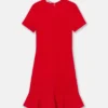 Midi-Kleid mit Rüschen und kurzen Ärmeln