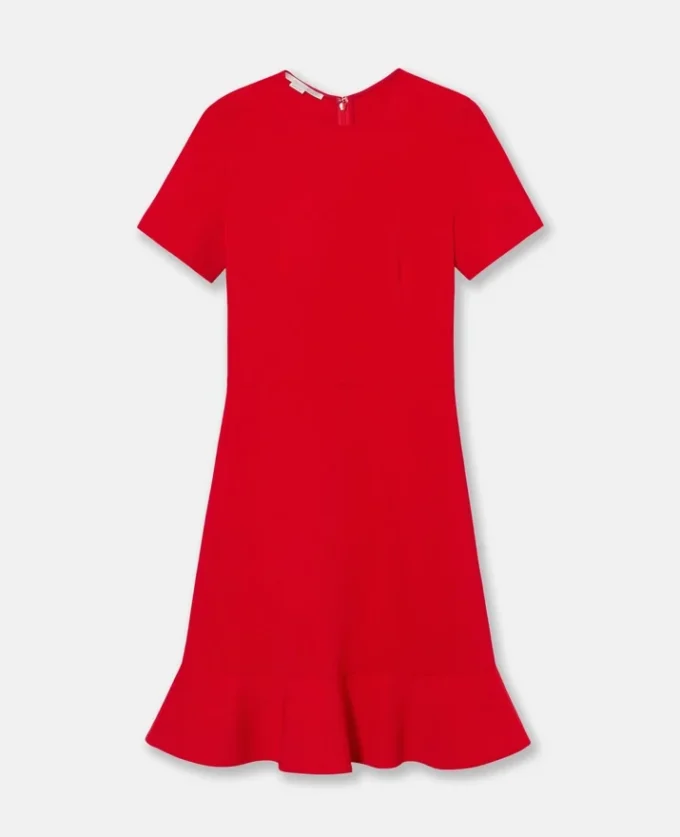 Midi-Kleid mit Rüschen und kurzen Ärmeln