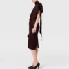 Midi-Kleid mit Schlangenprint und Schulterpolstern