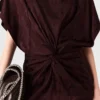 Midi-Kleid mit Schlangenprint und Schulterpolstern