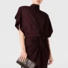 Midi-Kleid mit Schlangenprint und Schulterpolstern