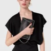 Midi-Kleid mit tiefem V-Ausschnitt und Kapuzenärmeln