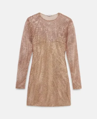 Mini-Kleid aus Kristall-Mesh-Seide