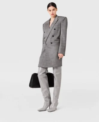 Mini-Kleid mit doppelreihigem Nadelstreifenblazer