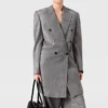 Mini-Kleid mit doppelreihigem Nadelstreifenblazer