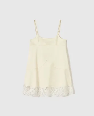 Minikleid aus Satin mit Spitzenbesatz