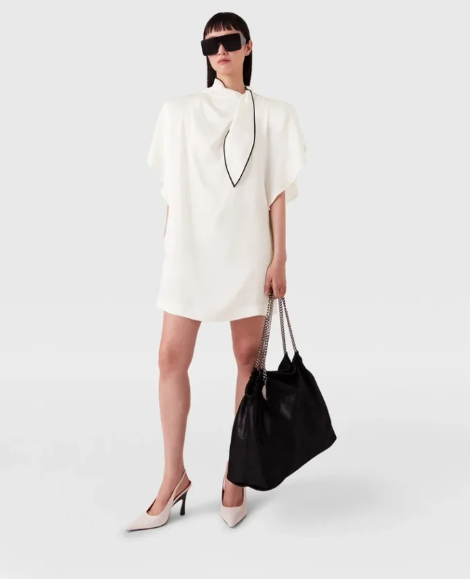 Minikleid mit Krawattenkragen