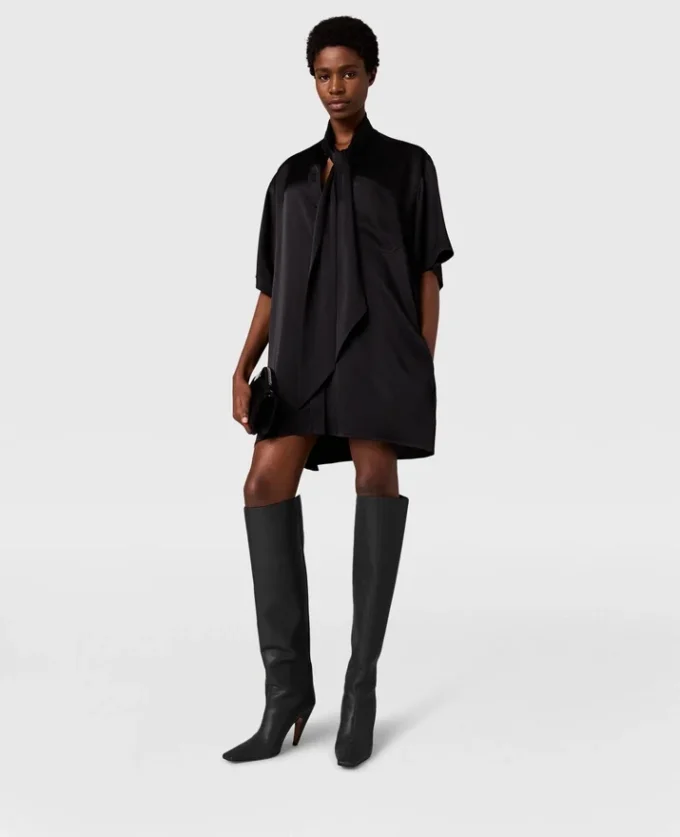 Minikleid mit Krawattenkragen