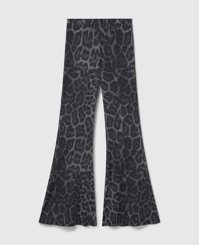 Mittlere Leibhöhe, ausgestellte Hose mit Leopardenmuster