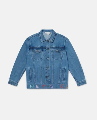 Moniker bestickte Jeansjacke