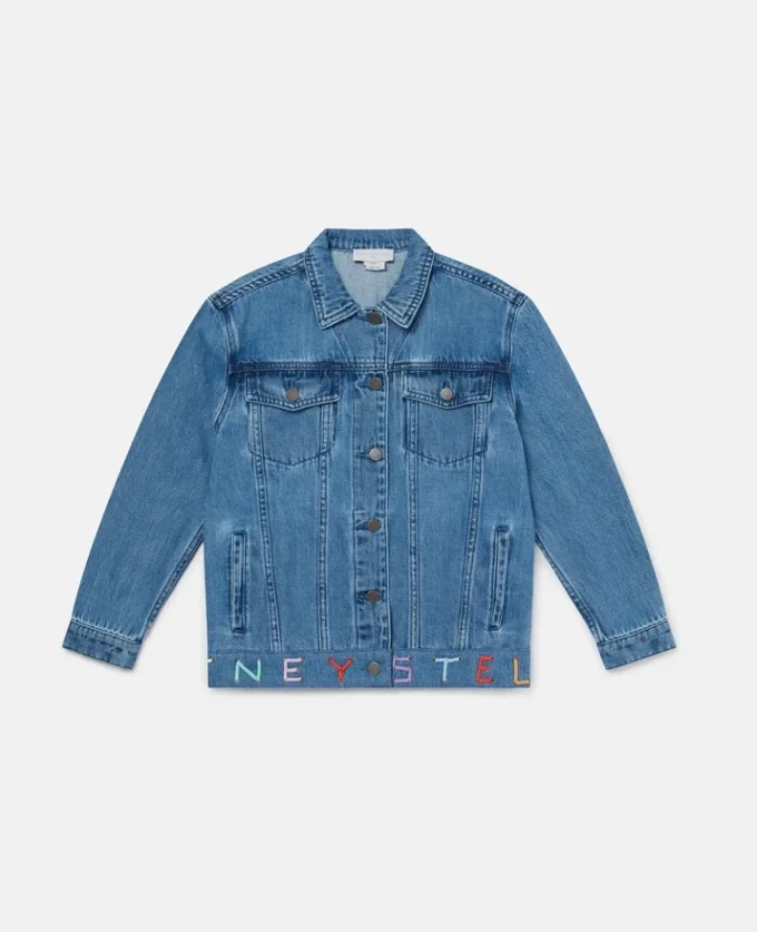 Moniker bestickte Jeansjacke