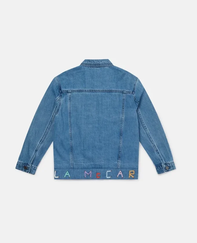 Moniker bestickte Jeansjacke