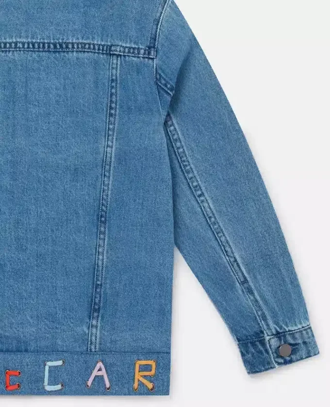Moniker bestickte Jeansjacke