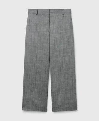 Nadelstreifen-Plisseehose mit geradem Bein