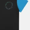 Oversized-Baumwoll-T-Shirt mit Farbblock