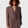 Oversized-Blazer mit doppelter Knopfleiste