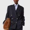 Oversized-Blazer mit doppelter Knopfleiste