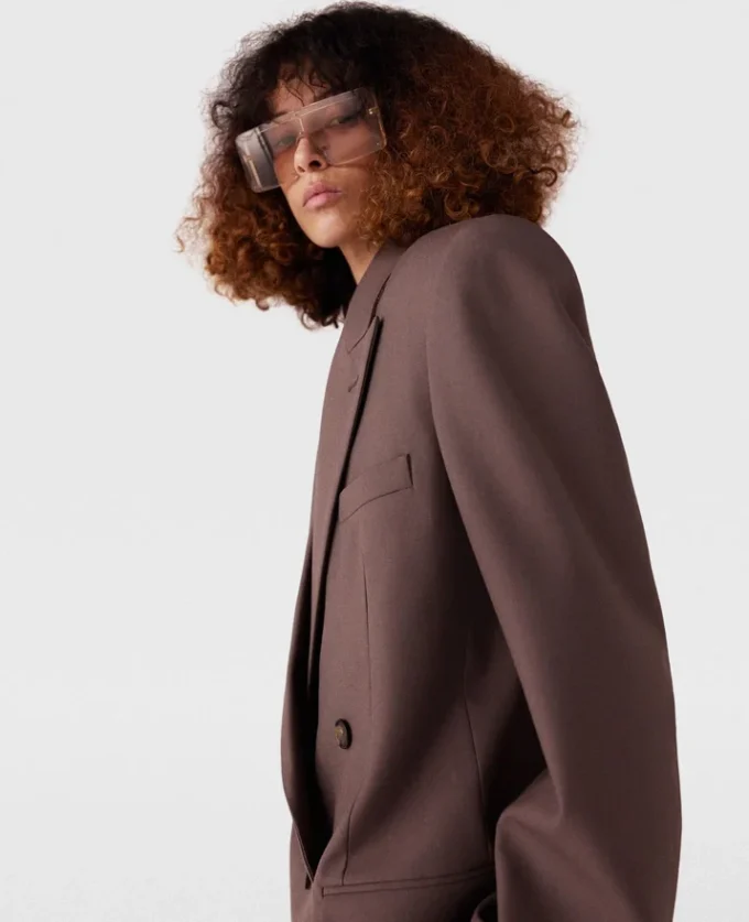 Oversized-Blazer mit doppelter Knopfleiste